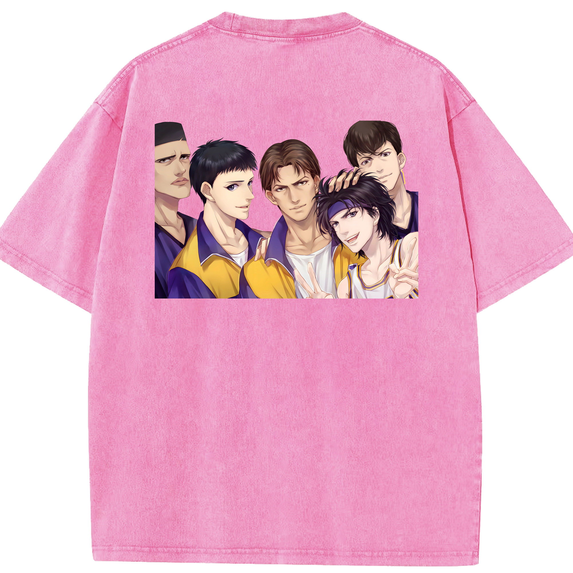 SLAM DUNK／スラムダンク 綿100% ヴィンテージ風 半袖Tシャツ（背面プリント）